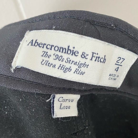 Abercrombie The 90's Straight Ultra High Rise Curve Love Leather Pants Size 27 - Picture 6 of 7